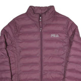 FILA Womens Maroon Quilted Jacket L Polyester Blend Zip Casual Lightweight Sport