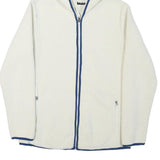 CRANE Mens White Hoodie M Full Zip Warm Fleece Jacket Casual Outerwear