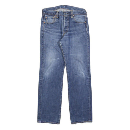LEVI'S Mens Blue Regular Straight Denim Medium W28 L28 Cotton Blend Button Jeans