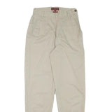 LOGG Womens Slim Beige Cotton Blend Trousers W24 L28 Zip Casual Stylish