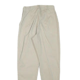 LOGG Womens Slim Beige Cotton Blend Trousers W24 L28 Zip Casual Stylish