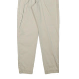 LOGG Womens Slim Beige Cotton Blend Trousers W24 L28 Zip Casual Stylish