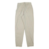 LOGG Womens Slim Beige Cotton Blend Trousers W24 L28 Zip Casual Stylish