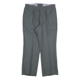 Mens Grey Wool Blend Regular Fit Straight Leg Trousers W34 L30 Formal Work