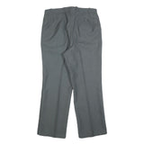 Mens Grey Wool Blend Regular Fit Straight Leg Trousers W34 L30 Formal Work