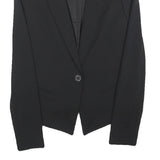 PINKO Womens Black Tailored Jacket UK 10 Polyester Blend Button Closure Plain
