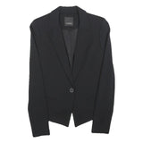 PINKO Womens Black Tailored Jacket UK 10 Polyester Blend Button Closure Plain