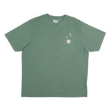 CARHARTT Mens Green Pocket T-Shirt XL Short Sleeve Crew Neck Cotton Blend Casual