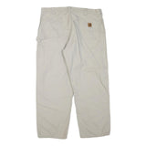 CARHARTT Mens Cotton Blend Beige Regular Fit Straight Leg Trousers W38 L30