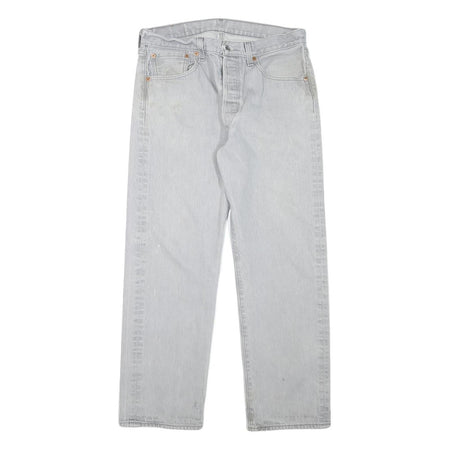 LEVI'S 501 Mens Jeans Light Blue Regular Straight Denim W31 L28 Classic Cotton
