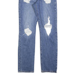 LEVI'S 501 Womens Jeans Blue Regular Straight Denim Medium W27 L32 Distressed