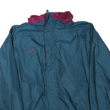 COLUMBIA Mens Blue & Burgundy Outdoor Jacket 2XL Polyester Blend Zip Windbreaker