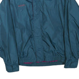 COLUMBIA Mens Blue & Burgundy Outdoor Jacket 2XL Polyester Blend Zip Windbreaker