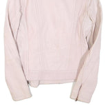 TED BAKER Womens Pink Faux Leather Zip Jacket S Plain Stylish Biker