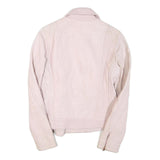 TED BAKER Womens Pink Faux Leather Zip Jacket S Plain Stylish Biker