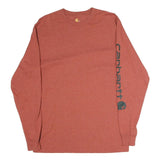 CARHARTT Mens Rust Long Sleeve Crew Neck Cotton T-Shirt S Sleeve Logo