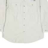 ANDERSON GEOFF Mens Cream L Cotton Blend Casual Button-Down Shirt Long Sleeve