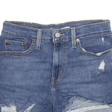LEVI'S Womens Shorts Blue Denim Distressed S W28 Casual Summer Cut-Off
