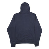 CHAMPION Mens Navy Blue Zip Hoodie M Cotton Blend Slim Fit Casual