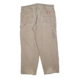 DICKIES Mens Cotton Blend Beige Relaxed Straight Trousers W38 L30 Workwear