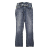 LEVI'S 470 Womens Jeans Blue Slim Straight Denim Medium W28 L34 Zip Closure