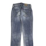 LEVI'S 470 Womens Jeans Blue Slim Straight Denim Medium W28 L34 Zip Closure