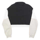 H&M Womens Black & Cream USA United Half Zip Sweatshirt S Colourblock Cropped