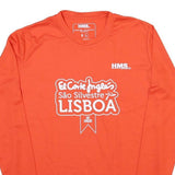 Womens Orange Long Sleeve Crew Neck Graphic T-Shirt L Polyester Sport Event