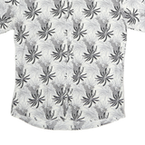 WD & JUNIOR Mens White & Black Pattern Cotton Shirt XL Casual Summer Short
