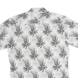 WD & JUNIOR Mens White & Black Pattern Cotton Shirt XL Casual Summer Short