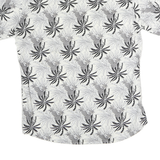 WD & JUNIOR Mens White & Black Pattern Cotton Shirt XL Casual Summer Short