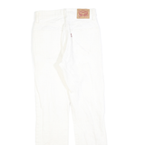 LEVI'S 501 Womens White Regular Straight Denim Raw W24 L30 Distressed Jeans