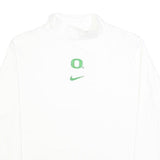 NIKE Womens White Cotton Blend Long Sleeve Roll Neck T-Shirt 2XL Logo Print