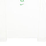 NIKE Womens White Cotton Blend Long Sleeve Roll Neck T-Shirt 2XL Logo Print