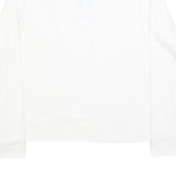 NIKE Womens White Cotton Blend Long Sleeve Roll Neck T-Shirt 2XL Logo Print