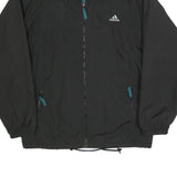 ADIDAS Mens Black Polyester Blend Track Jacket L Zip Athletic Leisure Sports