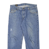 LEE Mens Regular Fit Blue Denim Jeans W34 L27 Cotton Blend Zip Classic Straight