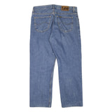 LEE Mens Regular Fit Blue Denim Jeans W34 L27 Cotton Blend Zip Classic Straight