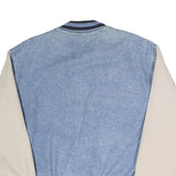 THE NORTH FACE Womens Blue & Cream Button Cotton Denim Baseball Jacket L Casual