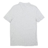 ALL SAINTS Womens Light Grey Short Sleeve Plain Polo Shirt S Cotton Blend