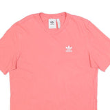 ADIDAS Mens Pink Graphic T-Shirt S Short Sleeve Crew Neck Casual Wear