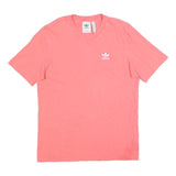 ADIDAS Mens Pink Graphic T-Shirt S Short Sleeve Crew Neck Casual Wear