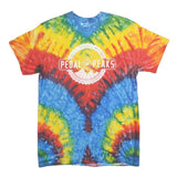 COLORTONE Mens Blue & Yellow Tie Dye Graphic T-Shirt M Short Sleeve Crew Neck