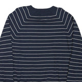 TOMMY HILFIGER Mens Navy Blue Striped Plain Crew Neck Basic Knit Jumper XL
