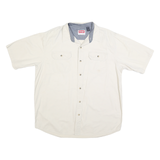 WRANGLER Mens White Classic Cotton Shirt L Button Pocket Casual Summer