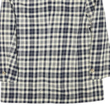 Womens Black & Cream Check Button Jacket L Wool Blend Classic