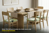 Anyseat Light Green Leaf Print Chair Cover – Stretch Washable Removable Seat Cover for Dining & Kitchen