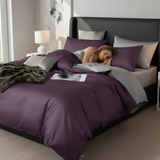 Anycozy King Bed Sheet Set – Purple & Light Grey Ultra‑Soft Luxury Egyptian Cotton Bedding Cover, 6‑Piece Ensemble