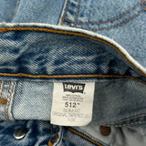 Levis 512 Slim Fit Jeans - 28W UK 8 Blue Cotton