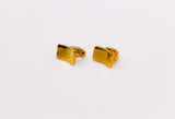 Golden Lock Rectangle Earrings – Elegant Gold-Plated Jewelry for Women